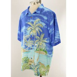 TOMMY BAHAMA Mens Summer Aqua Coconut Point Hidden Oasis Shirt XXL NWT